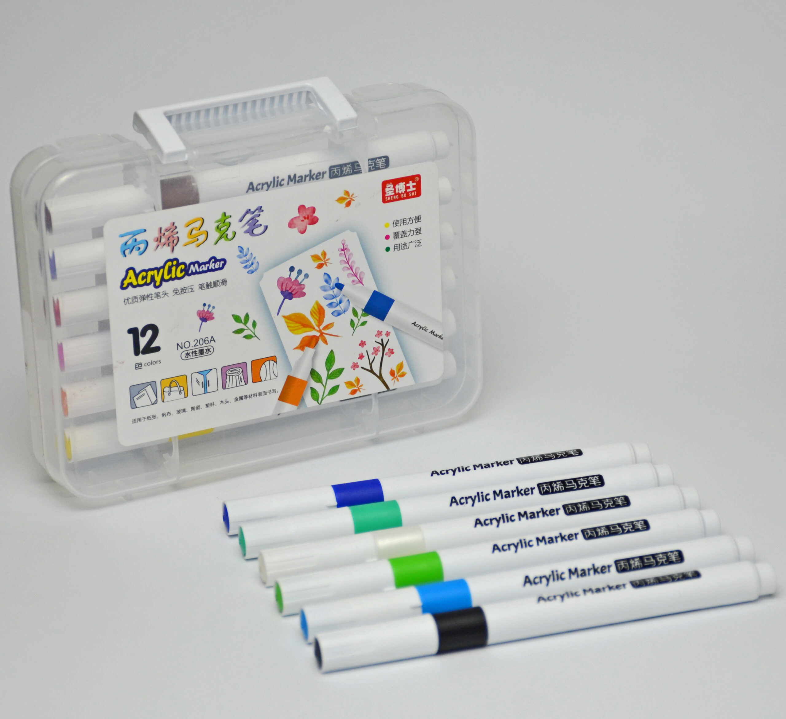 12-color-Acrylic markers-for-Kids-and-Adults-206-A-1