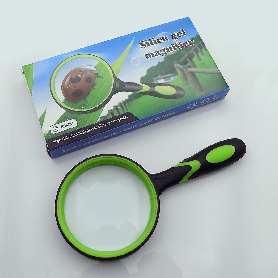 80mm Ergonomic Magnifying Glass with Rubber Grip