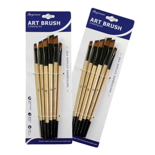 Paint Brush Set 6-Piece Chisel Brushes