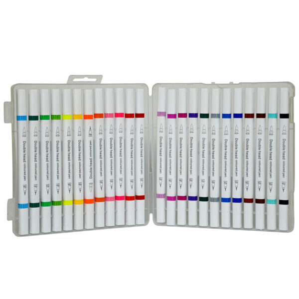 24-Color Double-Headed Outliner Marker Set