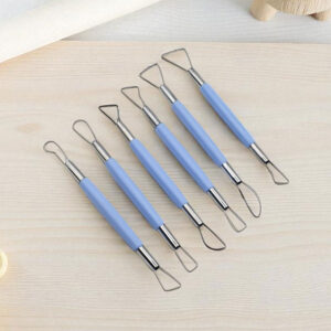 Pottery & Clay Sculpting Tool 6 Piece Set, Steel Double-Ended Carving