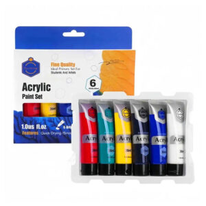 Keep Smiling Acrylic Paint Set - 6 Vibrant Colors 30ml, Ideal for Artists and Students