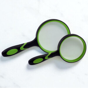Magnifying Glass with Black and Green Accents and Soft-Touch Silica Gel Body - For Maps, books, Reading, etc