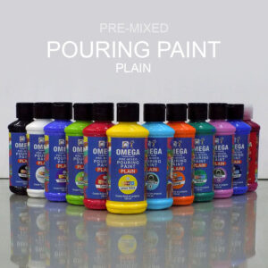 Omega Plain Pouring Paint Set – 12 Pre-Mixed Acrylic Colors for Fluid Art