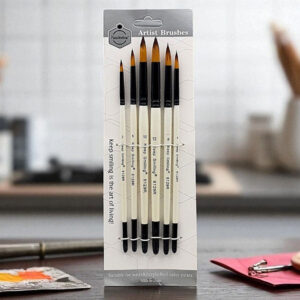 Keep Smiling Artist Brushes Set - 6 Piece Watercolor Acrylic Oil Paint