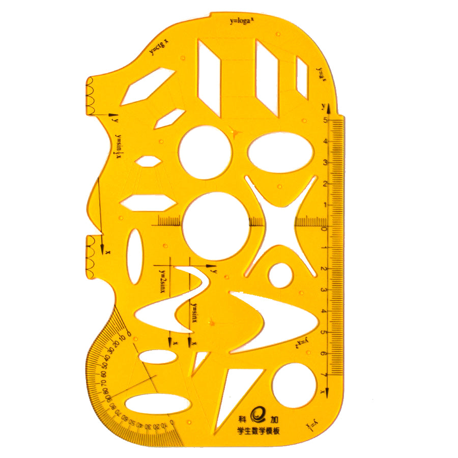 Geometry Stencil Template with Ruler - Accurate Drawing Tool for Math, Art, and Design