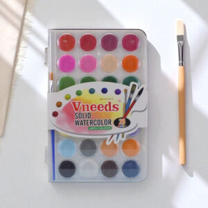 Vneeds Solid Watercolor Paint Set - 28 Colors Arts Colour Palette