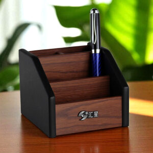 Wooden Multi-Compartment Desk Organizer – Pen & Stationery Storage