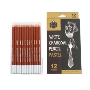 Keep Smiling White Charcoal Pencils Set Of 12 Pencils