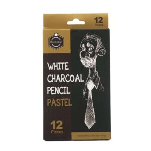 Keep Smiling White Charcoal Pencils Set Of 12 Pencils