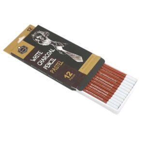 Keep Smiling White Charcoal Pencils Set Of 12 Pencils