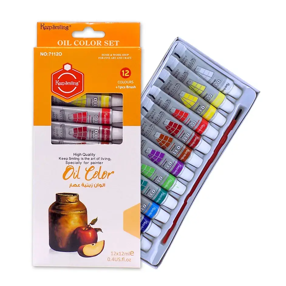 KeepSmiling Oil Pinting Colors 12ml Vibrant 12-Colors set.