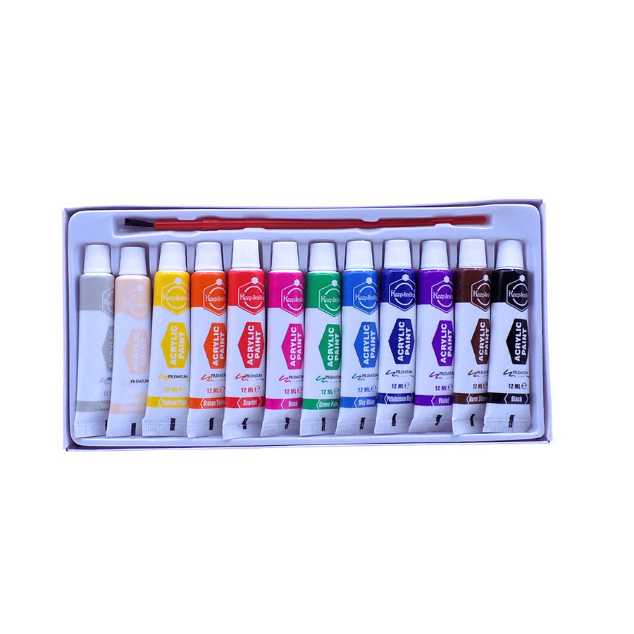Keep Smiling Fine Quality Acrylic Paint 12-Colors 12ml Tubes set - Image 3