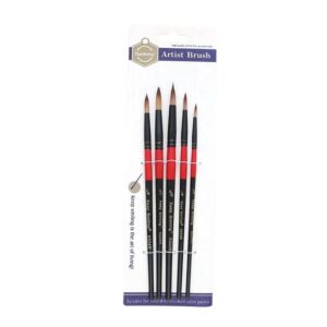 Keep Smiling 5-Piece Round Artist Paint Brush Set