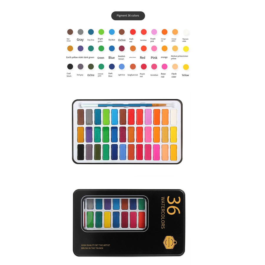 Keep Smiling Watercolor 36 color Tin Set