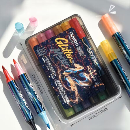 Double Tipped Glitter Marker 12 colors