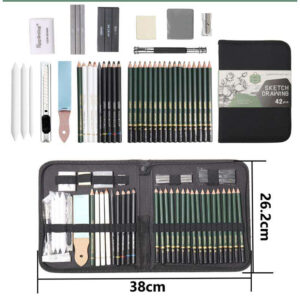 Keep Smiling 42-Piece Professional Sketching and Drawing Pencil Set